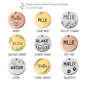 Design selection options for the horse bridle tags.