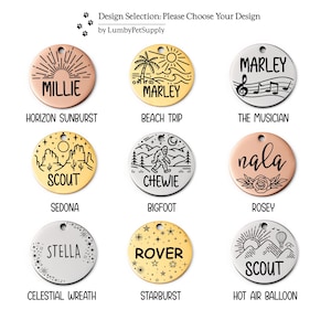 Design selection options for the horse bridle tags.
