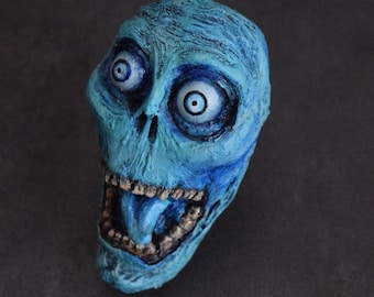 Freaky Trioxin Zombie original handmade zombie art sculpture, sculpture magnet, whimsical horror zombie art