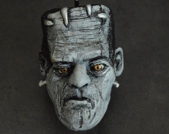 Frankenstein Sculpture Ornament – Gothic Horror Collectible – Classic Monster Handmade Art – Spooky Gift for Horror Fans