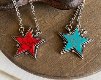 Turquoise Star Western Necklace