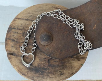 Hollow Heart Stainless Steel Chain Necklace