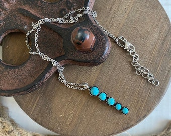 Turquoise Verticle Bar Necklace