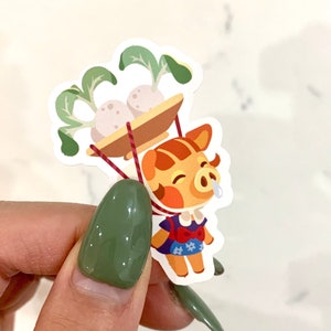 Pegatinas de animales lindos que cruzan Daisy Mae Radish, Stonks, pegatinas para diario, pegatinas para planificador, pegatinas para computadora portátil