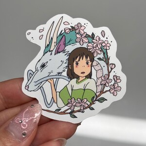 Adesivo A Viagem de Chihiro Haku e Chihiro, Adesivo de Diário, Adesivo de Planejador, Adesivo Fofo, Adesivo de Anime, Adesivo Floral