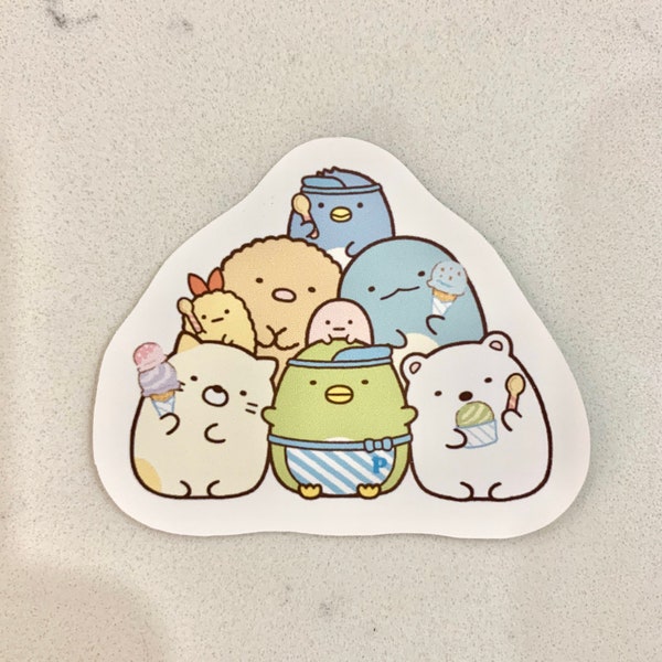 Cute Sumikko Gurashi Friends Characters, Japanese Cartoon Sticker, Shirokuma, Tonkatsu, Tokage, Real, Ebi Fry, Neko, Penguin?, Ice Cream