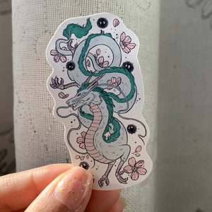 Spirited Away Haku and Soots Sticker, Journal Sticker, Planner Sticker, Cute Sticker, Anime Sticker, Floral Sticker