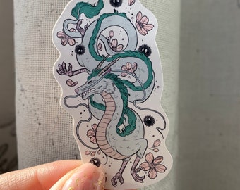 Spirited Away Haku and Soots Sticker, Journal Sticker, Planner Sticker, Cute Sticker, Anime Sticker, Floral Sticker