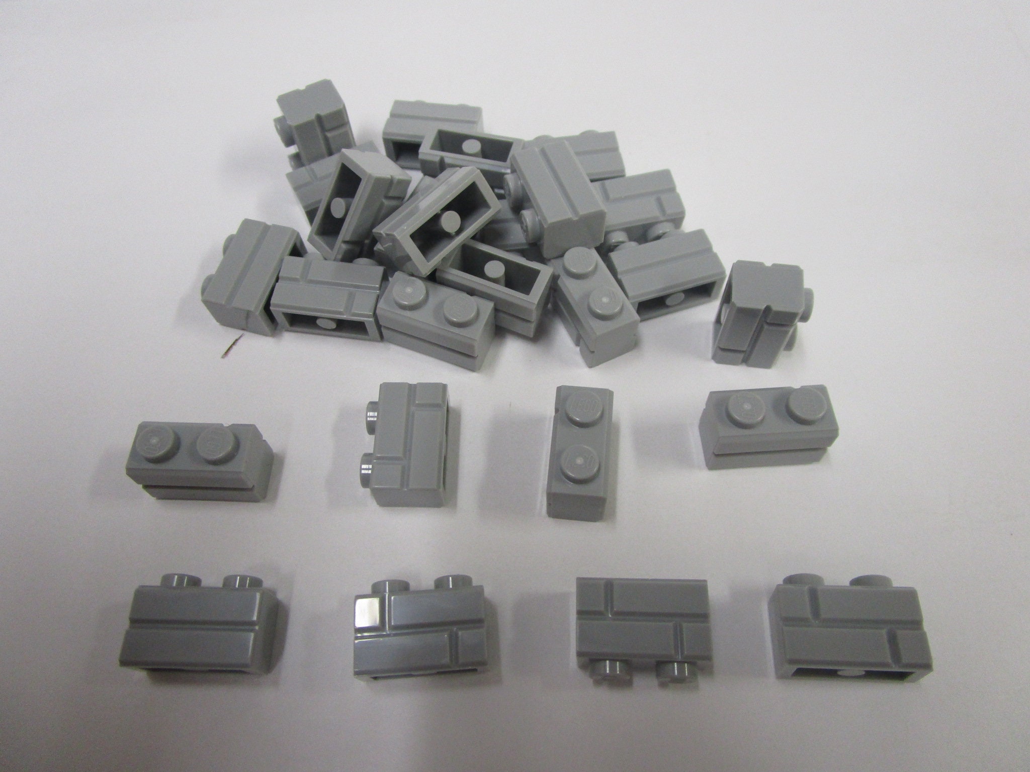 Lego Light Bluish Gray Brick Modified 1 X 2 With Masonry - Etsy Denmark