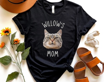 Personalized Cat Face Shirt: Custom Cat Mom/Dad Gift