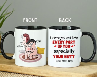 Funny Personalized Butt Mug, Anniversary Gift for Wife, Girlfriend
