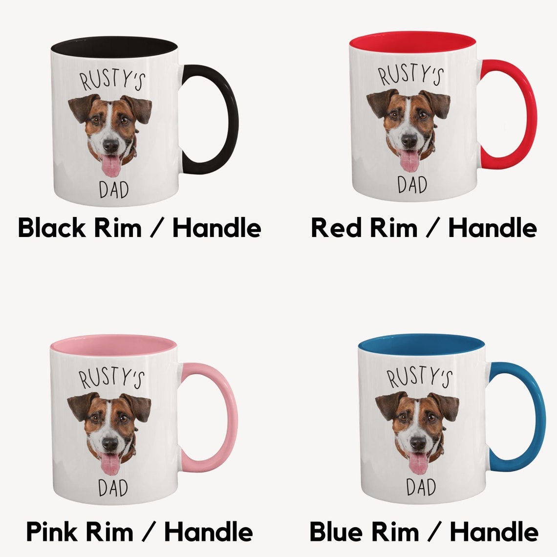 Dog Face Mug / Custom Dog Mug / Personalized Dog Mug / Dog Mom Etsy