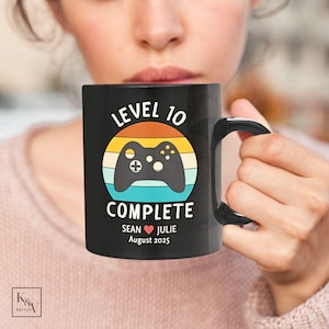 Personalized 10th Anniversary Mug: Retro Video Game Gift