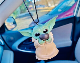 baby yoda rear view mirror