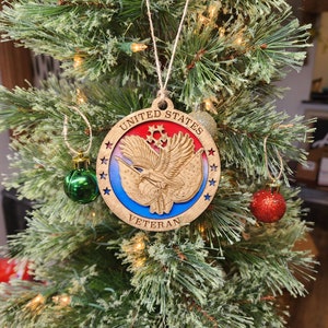 US Veteran Ornament/ Veteran Ornament/ Christmas Ornament, 2024 Veteran Christmas Ornament