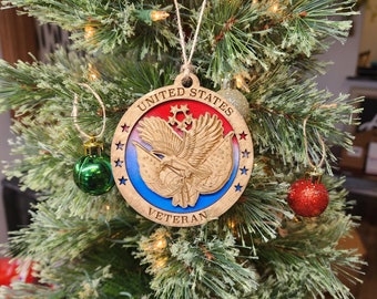 US Veteran Ornament/ Veteran Ornament/ Christmas Ornament