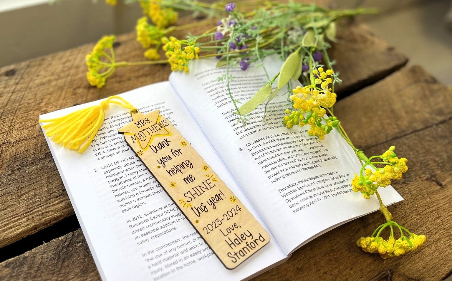Personalized Teacher Bookmark: Custom Appreciation Gift With Tassel - Etsy