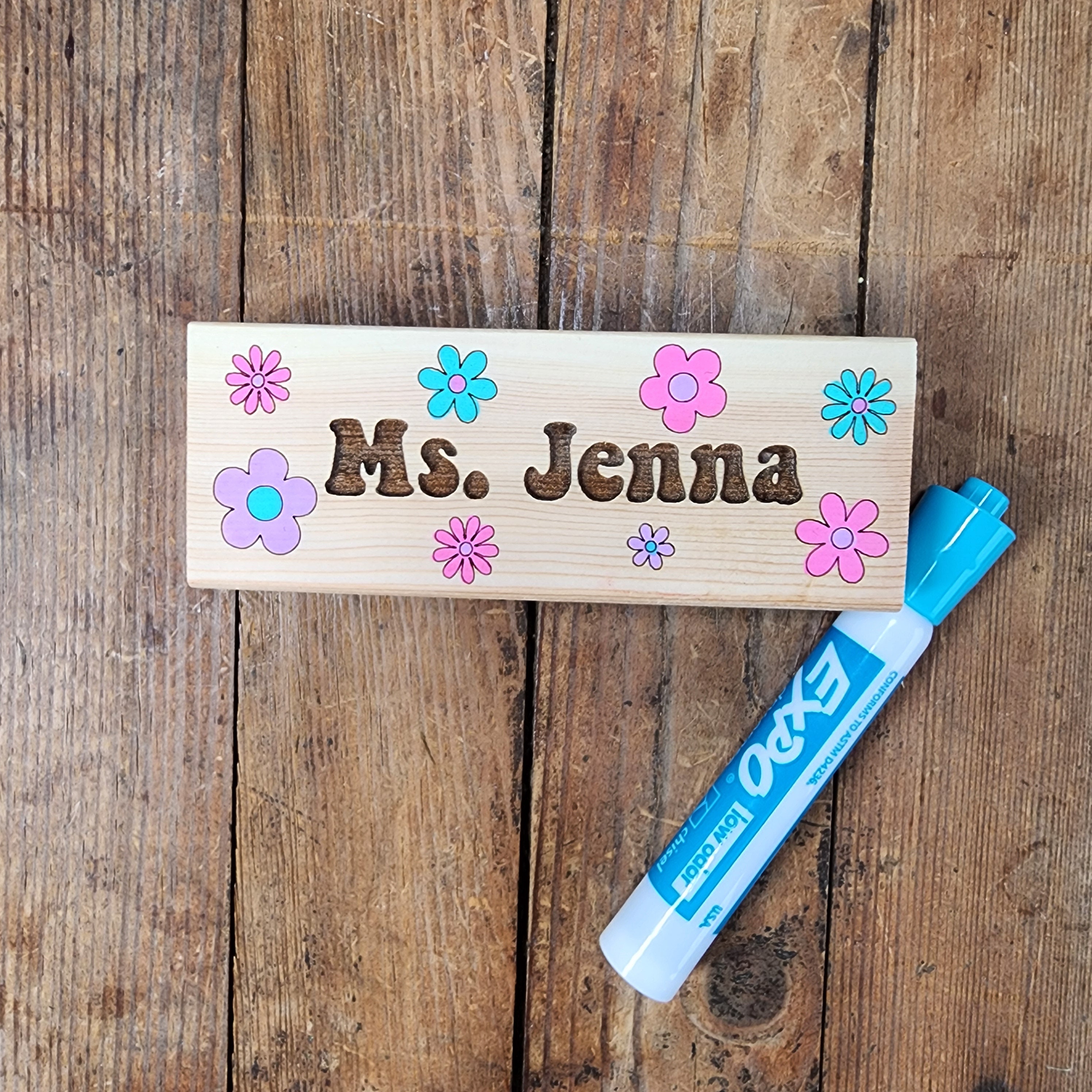 Personalized Teacher Whiteboard/Chalkboard Eraser Gift Set, Hand Painted,  Thank You Gift, Chalkboard Eraser, Teacher Appreciation Gifts.