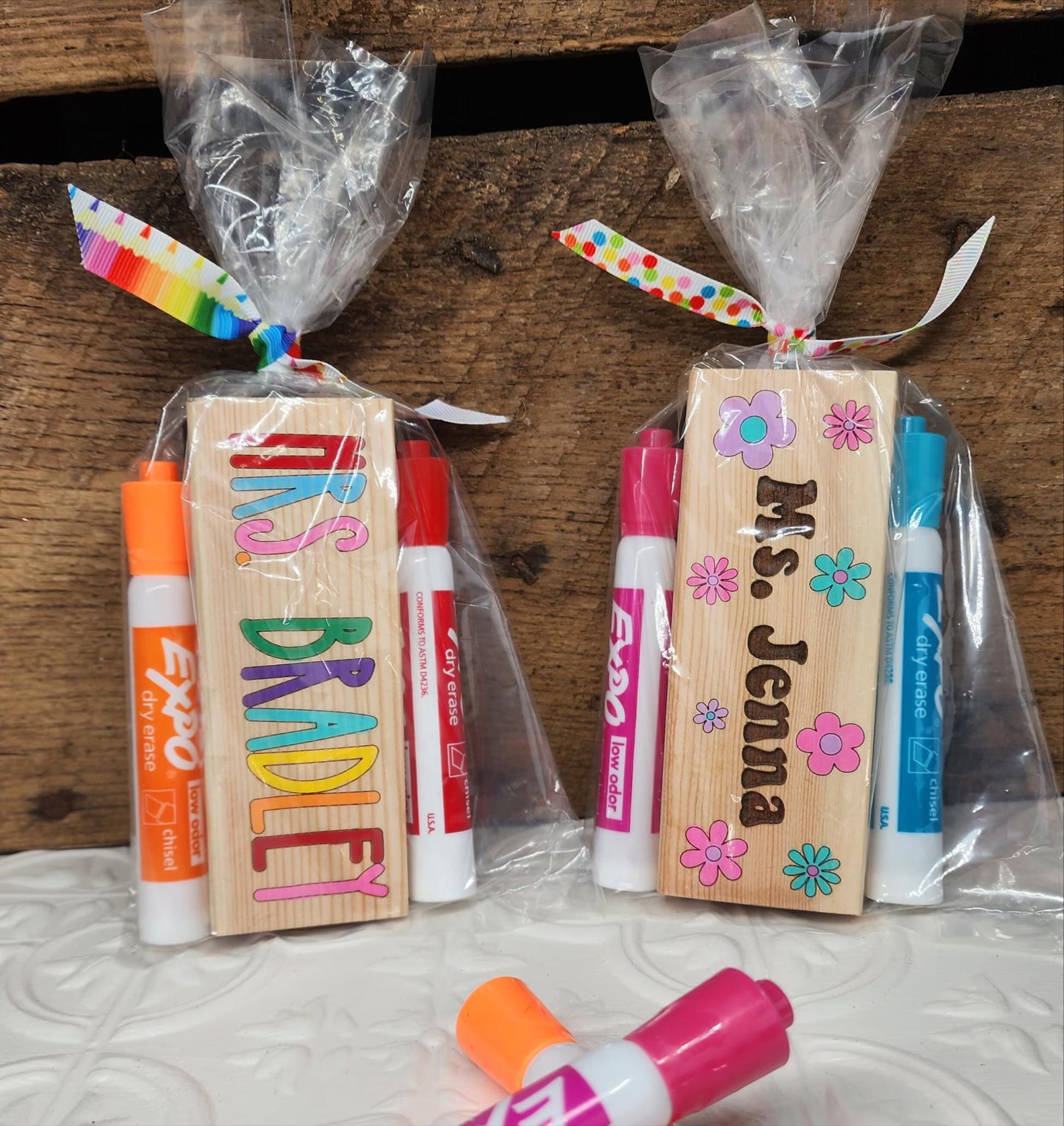 Personalized Teacher Whiteboard/Chalkboard Eraser Gift Set, Hand Painted,  Thank You Gift, Chalkboard Eraser, Teacher Appreciation Gifts.