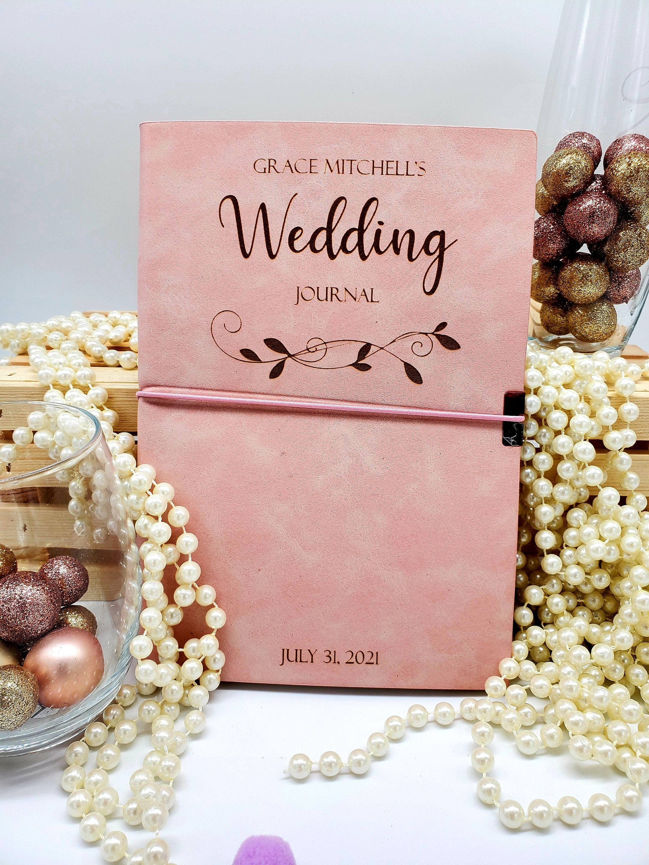 Personalized Wedding Bridal Journal/notebook Faux Leather Etsy