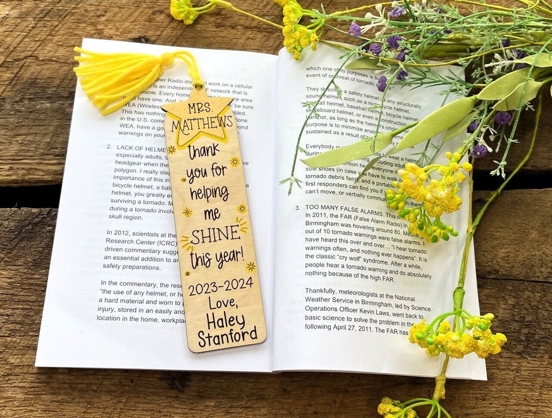 Personalized Teacher Bookmark: Custom Appreciation Gift With Tassel - Etsy