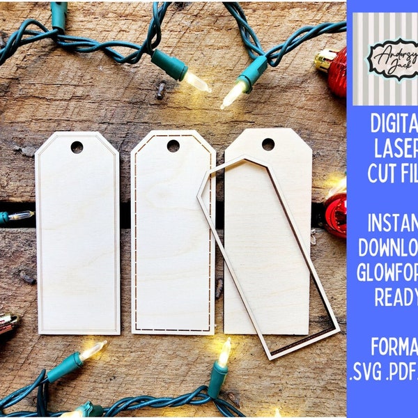 Christmas Stocking Tag Cut File, Layered Stocking Tags Template, Skinny Stocking Tags, Create Your Own, .svg, .pdf, .dxf, Laser Cut File