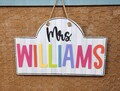 Personalized Teacher Door or Wall Sign, Classroom Sign, 3D Teacher Name Sign, Hand Painted
