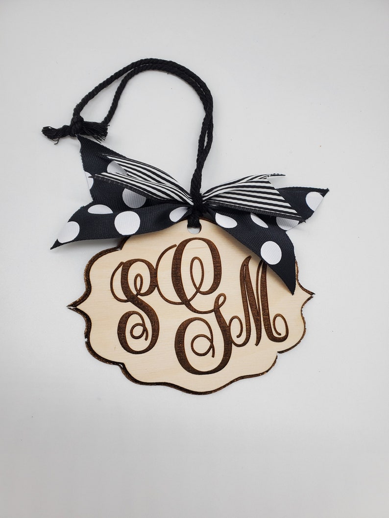 Personalized Rear View Mirror Charm Mirror Hanger Initials Etsy