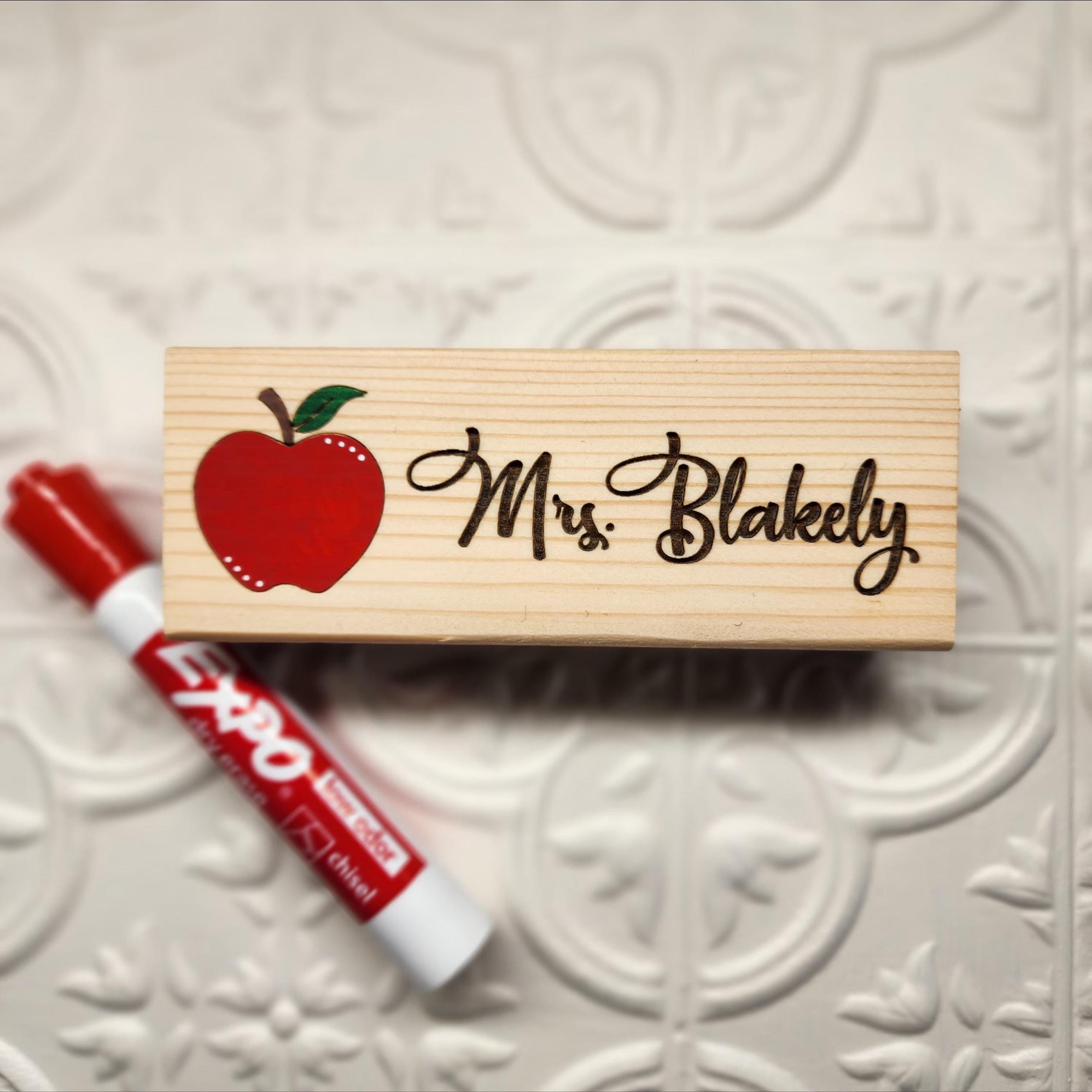 Personalized Teacher Whiteboard/Chalkboard Eraser Gift Set, Hand Painted,  Thank You Gift, Chalkboard Eraser, Teacher Appreciation Gifts.