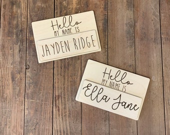 Newborn Name Tag Sign for Nursery or Photography