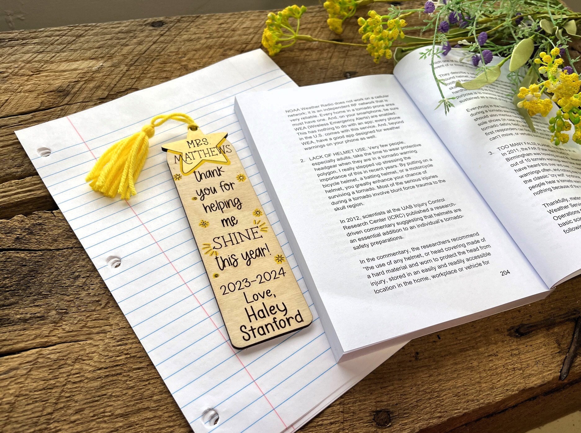 Personalized Teacher Bookmark: Custom Appreciation Gift With Tassel - Etsy