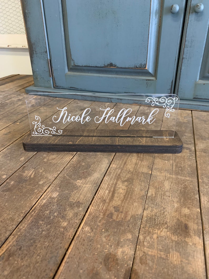 Acrylic Desk Name Plate Engraved Etsy