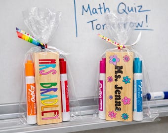 Personalized Teacher Whiteboard/Chalkboard Eraser Gift Set, Hand Painted,  Thank You Gift, Chalkboard Eraser, Teacher Appreciation Gifts.