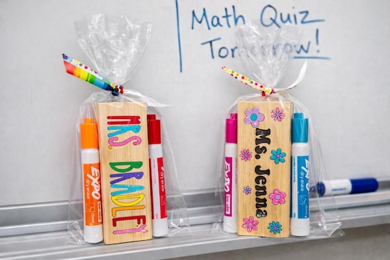 Personalized Teacher Whiteboard/Chalkboard Eraser Gift Set, Hand Painted,  Thank You Gift, Chalkboard Eraser, Teacher Appreciation Gifts.