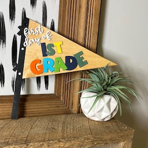 First Day of School Sign, Back to School Flag Sign, Personalized First Day of School Sign, Classroom Signs