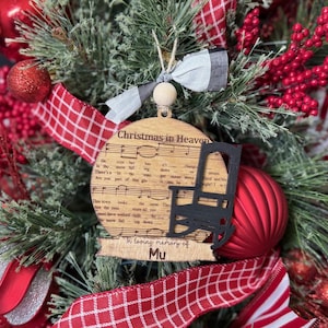 Personalized Christmas In Heaven Ornament: Memorial Rocking Chair