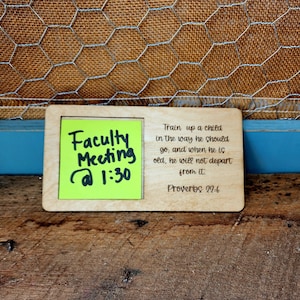 Engraved Wood Teacher Notepad Holder - Proverbs 22:6