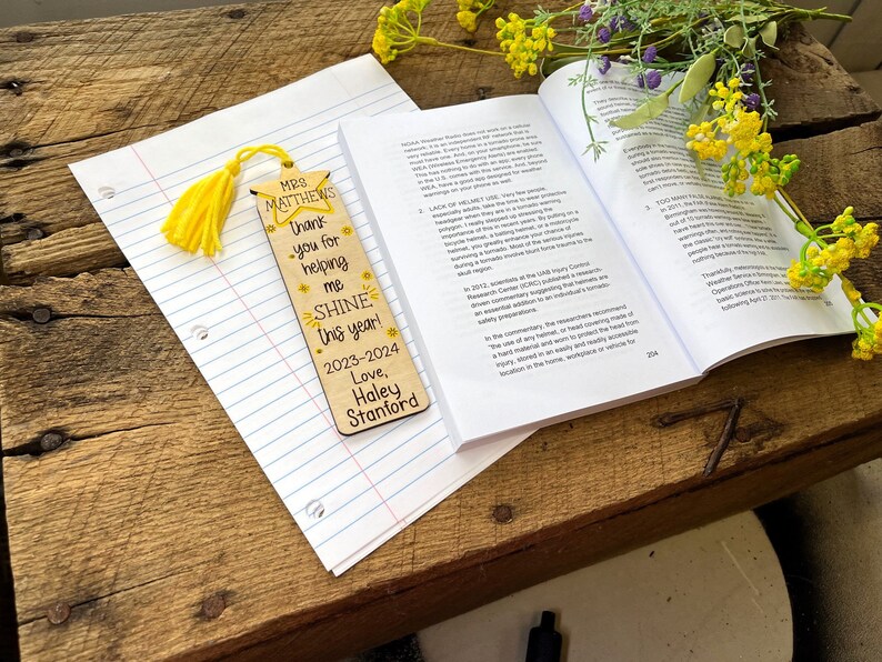 Personalized Teacher Bookmark: Custom Appreciation Gift With Tassel - Etsy