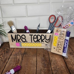 Teacher Appreciation Gift Set Bundle - Personalized Pencil Desk Organizer Caddy and Matching Eraser Gift Set. Teacher Appreciation Gift 2025
