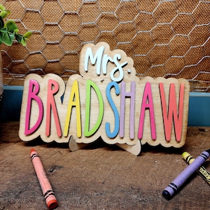 Personalized Teacher Desktop Name Sign with Stand, Teacher Appreciation Gift, Teacher Desktop Sign, Gift for Teacher, End of School Gift