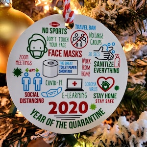2020 or 2021 Covid-19 Colored Pandemic Ornament