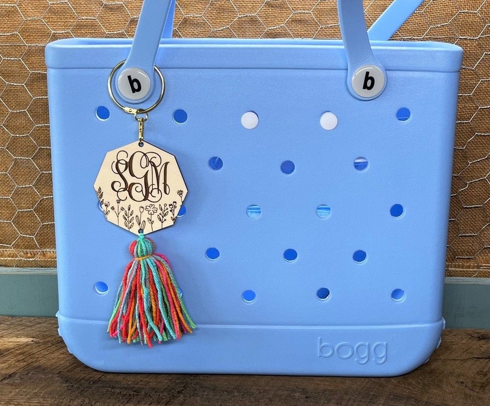 Bogg Bag Tag Monogram Pineapple Pink Teal Wood Beads/Ribbon Car Charm  Handbag Bookbag Custom Personalized - Yahoo Shopping