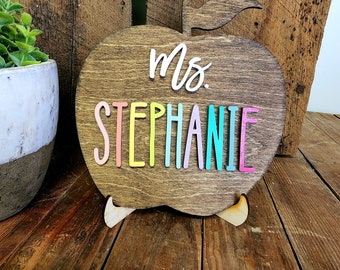 Personalized Teacher Desktop Sign with Stand/Teacher Appreciation Gift/Teacher Name with Optional Stand