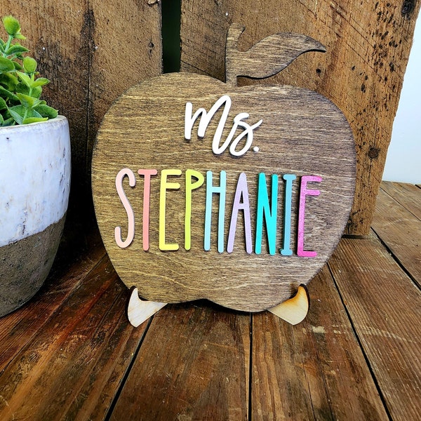 Personalized Teacher Desktop Sign with Stand/Teacher Appreciation Gift/Teacher Name with Optional Stand