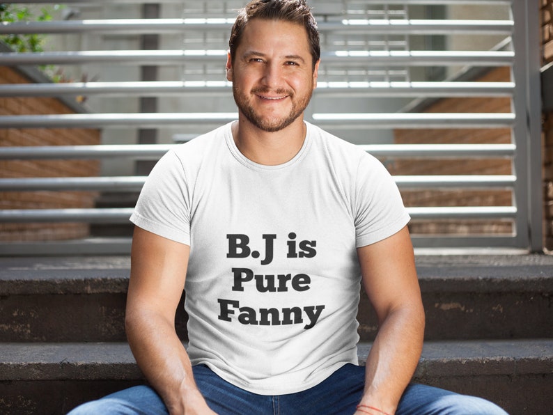 B.J is pure fanny Unisex Softstyle T-Shirt, Boris Johnson Tee image 1