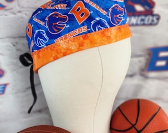 Reversible Boise Skull Cap Style Scrub hat with Flip Brim; 4 looks in 1 hat; using Licensed Fabric