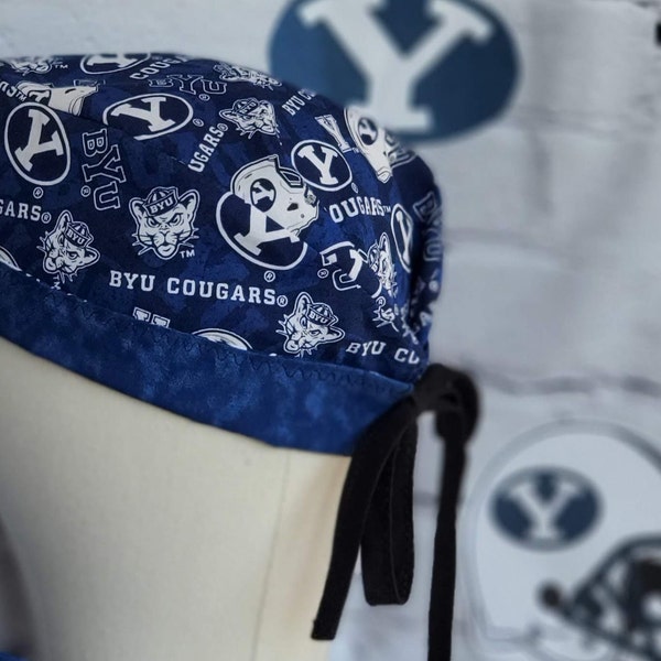 BYU Cougars: Skull Cap, Fully Reversible with Flip Brim; Get 4 looks in 1; Scrub, Surgical, Doctor, Nurse, Chemo, Culinary, Exercise