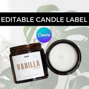 Modern Candle Label Template, Editable Candle Label Design, Customizable Candle Jar Label Template, Canva Template DIY Candle Sticker