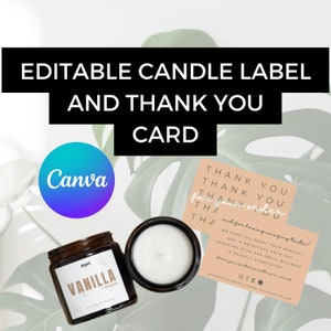 Modern Candle Label Template, Editable Candle Label Design, Customizable Candle Jar Label Template, Canva Template DIY Candle Sticker