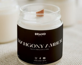 Modern Candle Label Template, Editable Candle Label Design, Customizable Candle Jar Label Template, Canva Template DIY Candle Sticker